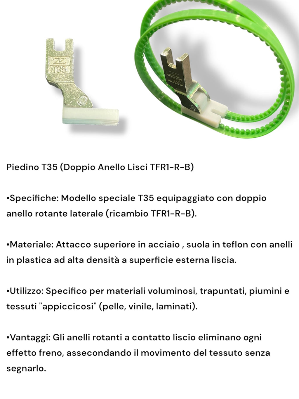 Kit Piedini Teflon per Macchina Lineare Industriale – MT18 / MT211 / TCL1/16 / T35