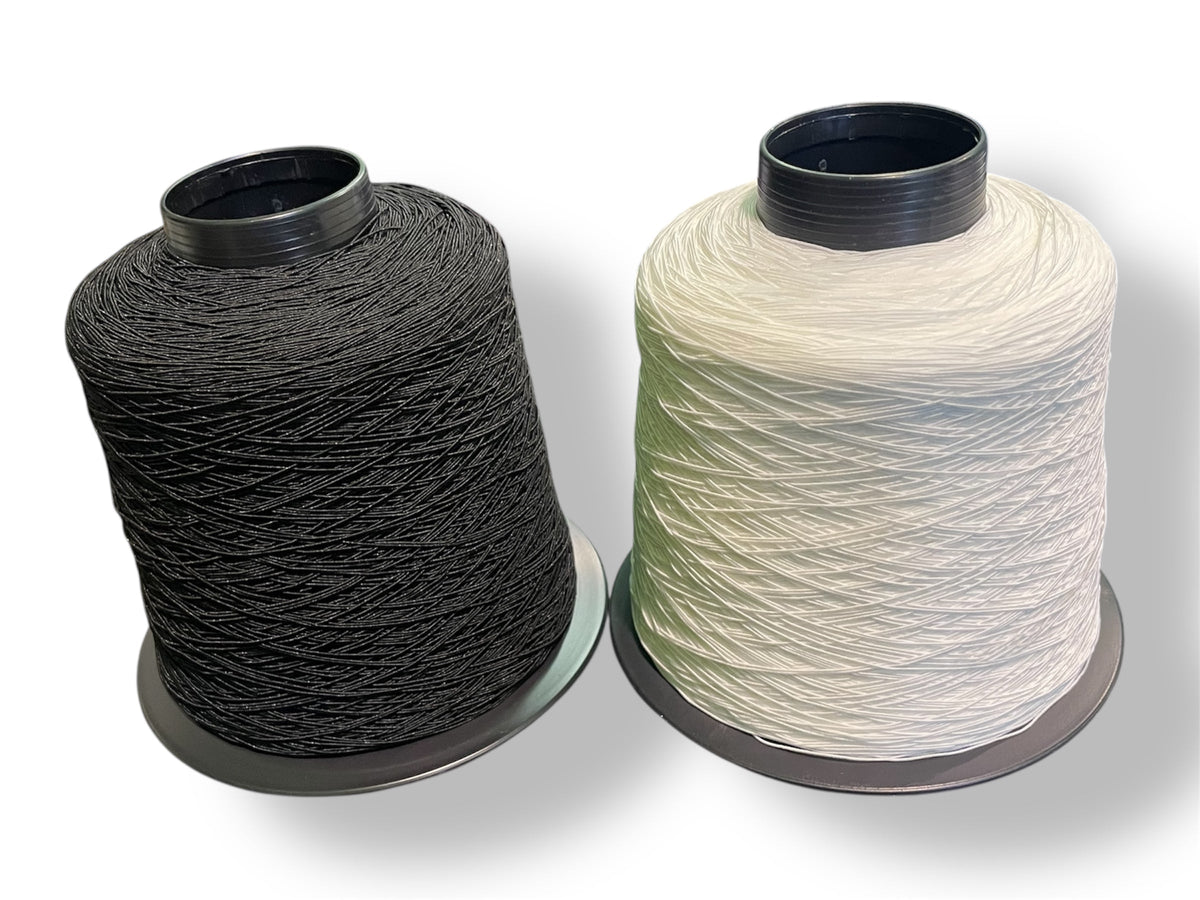 Rotoli da 2000 metri di cucirino elastico nero e bianco