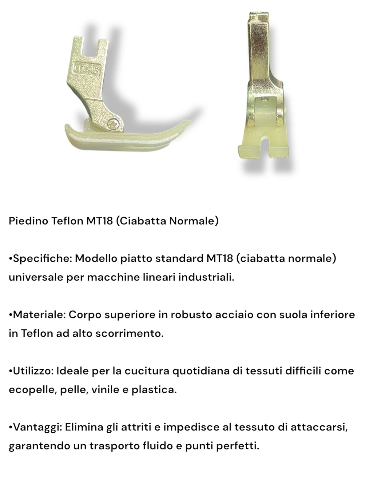 Kit Piedini Teflon per Macchina Lineare Industriale – MT18 / MT211 / TCL1/16 / T35