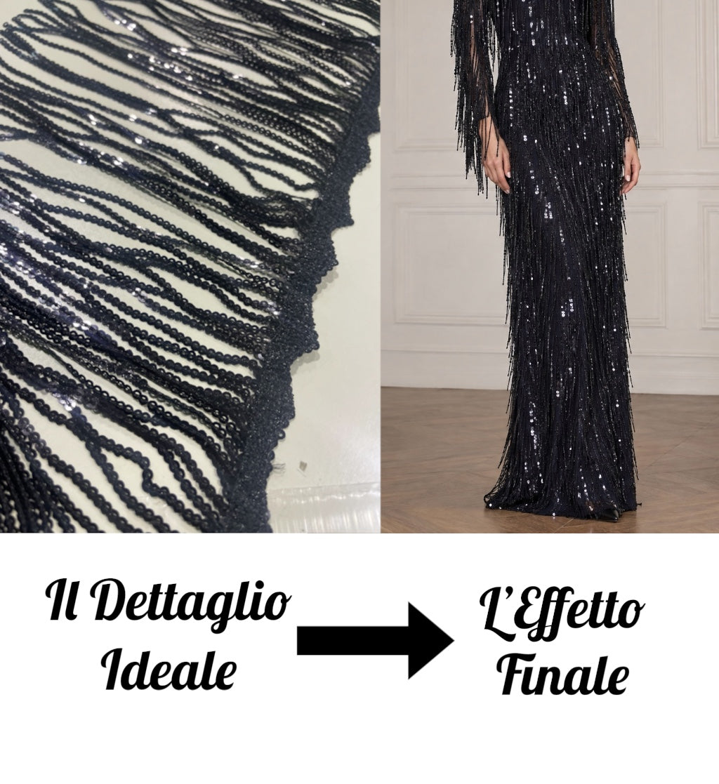 Frangia con paillettes 17 cm – Rotoli da 4.80mt e 9.60mt