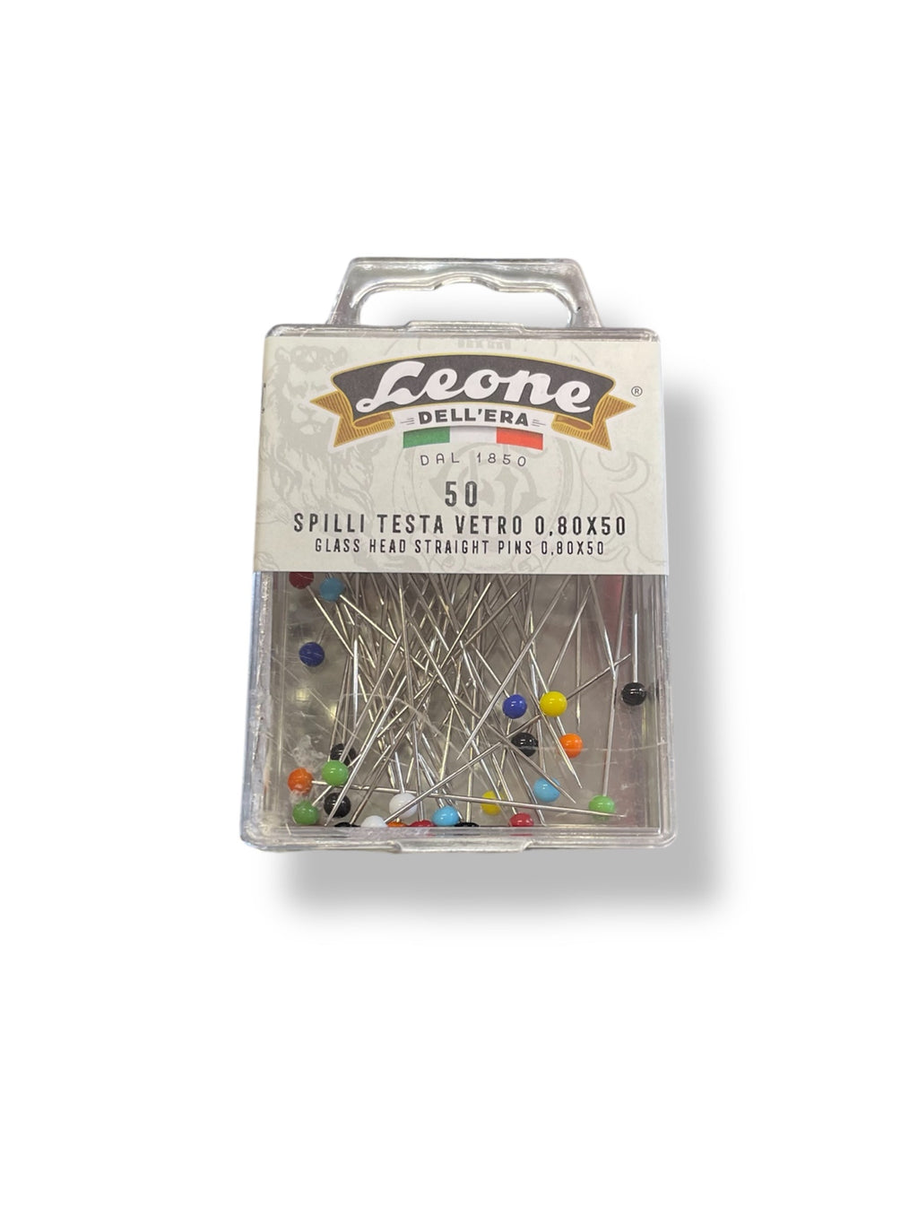 Spilloni testa in vetro  50 × 0,80 mm – Box 50 pezzi