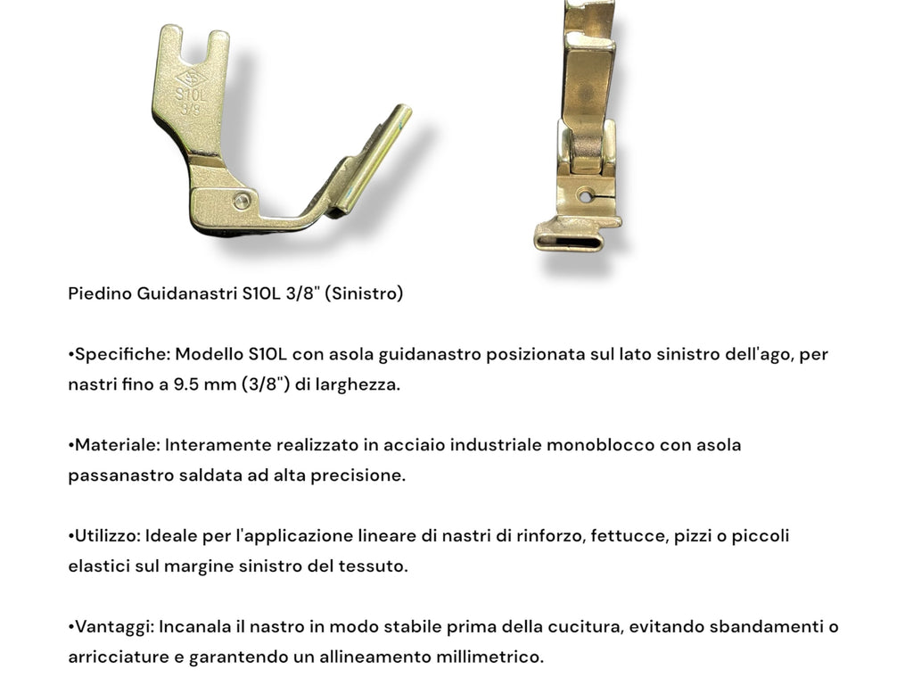 Piedino Guidanastri S10 per Macchina da Cucire Industriale
