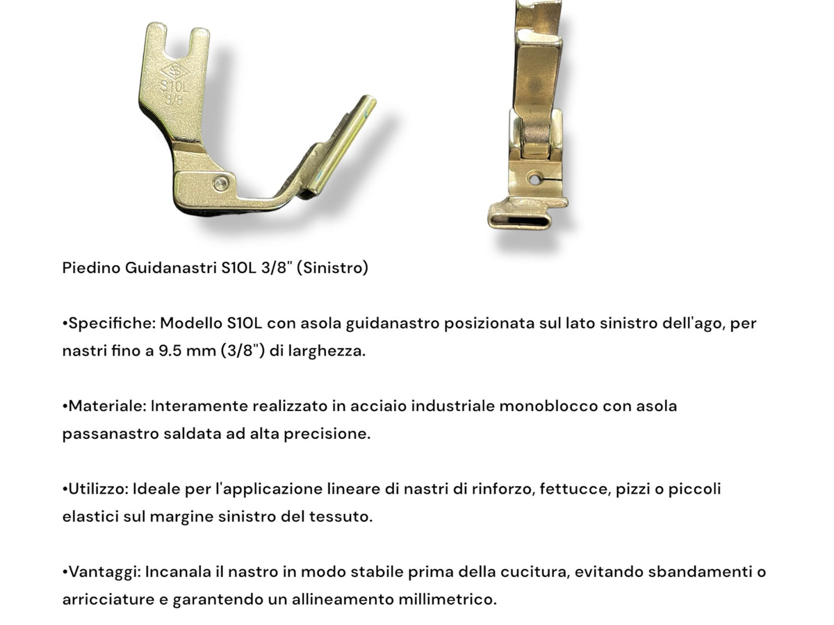 Piedino Guidanastri S10 per Macchina da Cucire Industriale