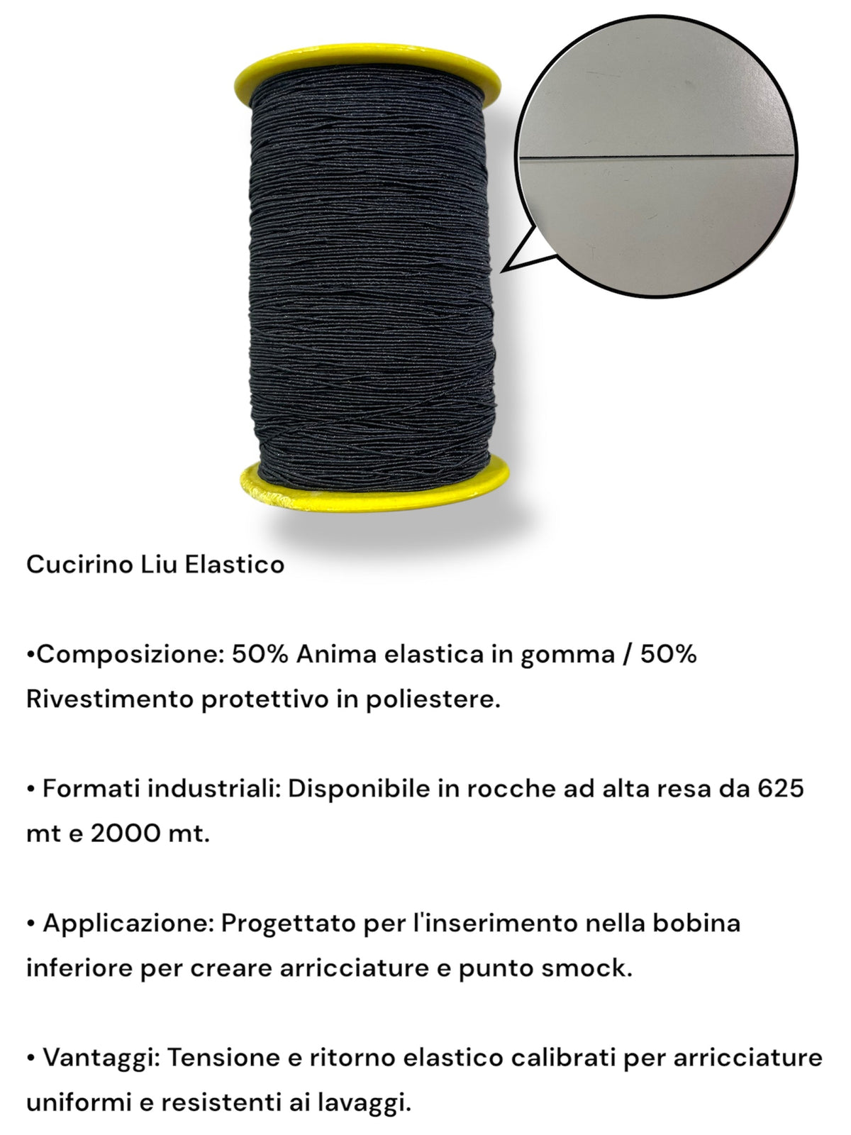 Rocche di cucirino Liu elastico in sette colori