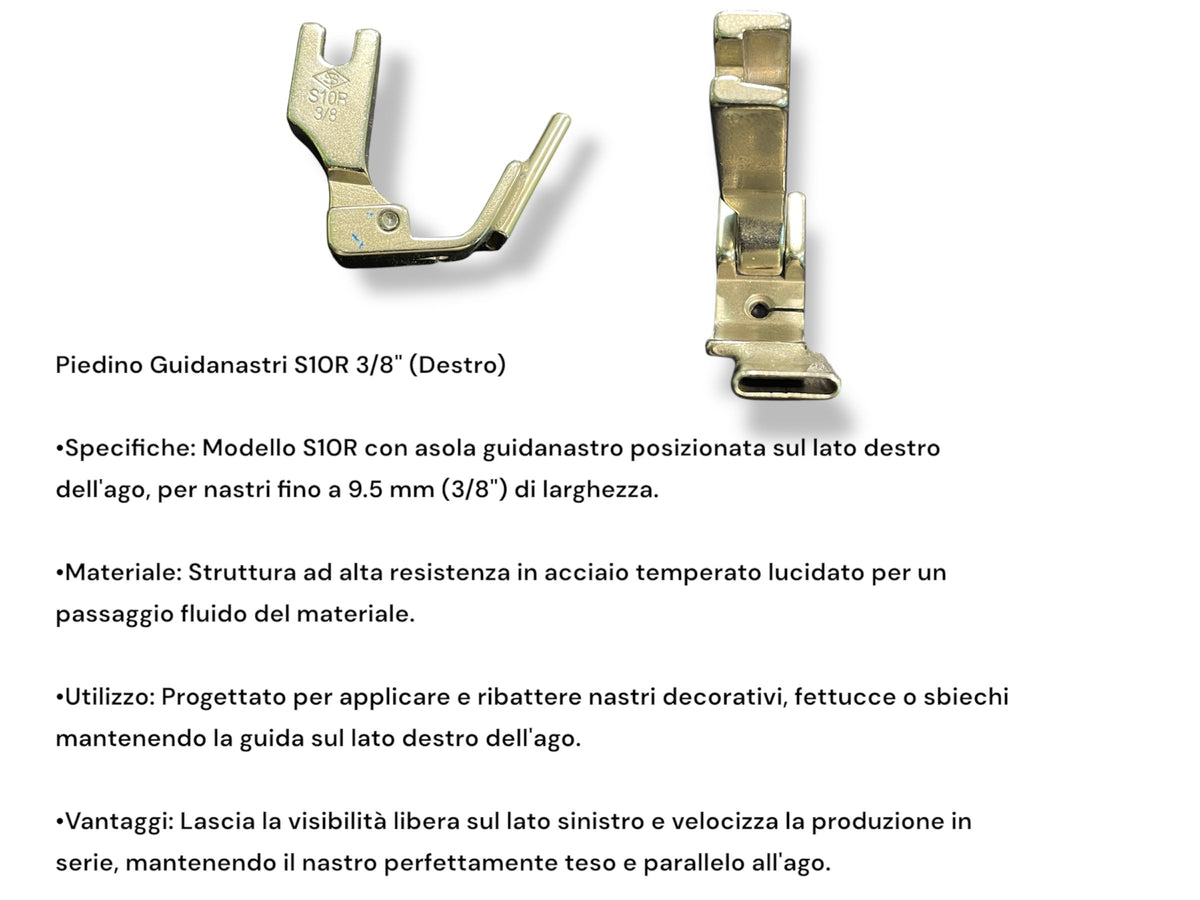 Piedino Guidanastri S10 per Macchina da Cucire Industriale