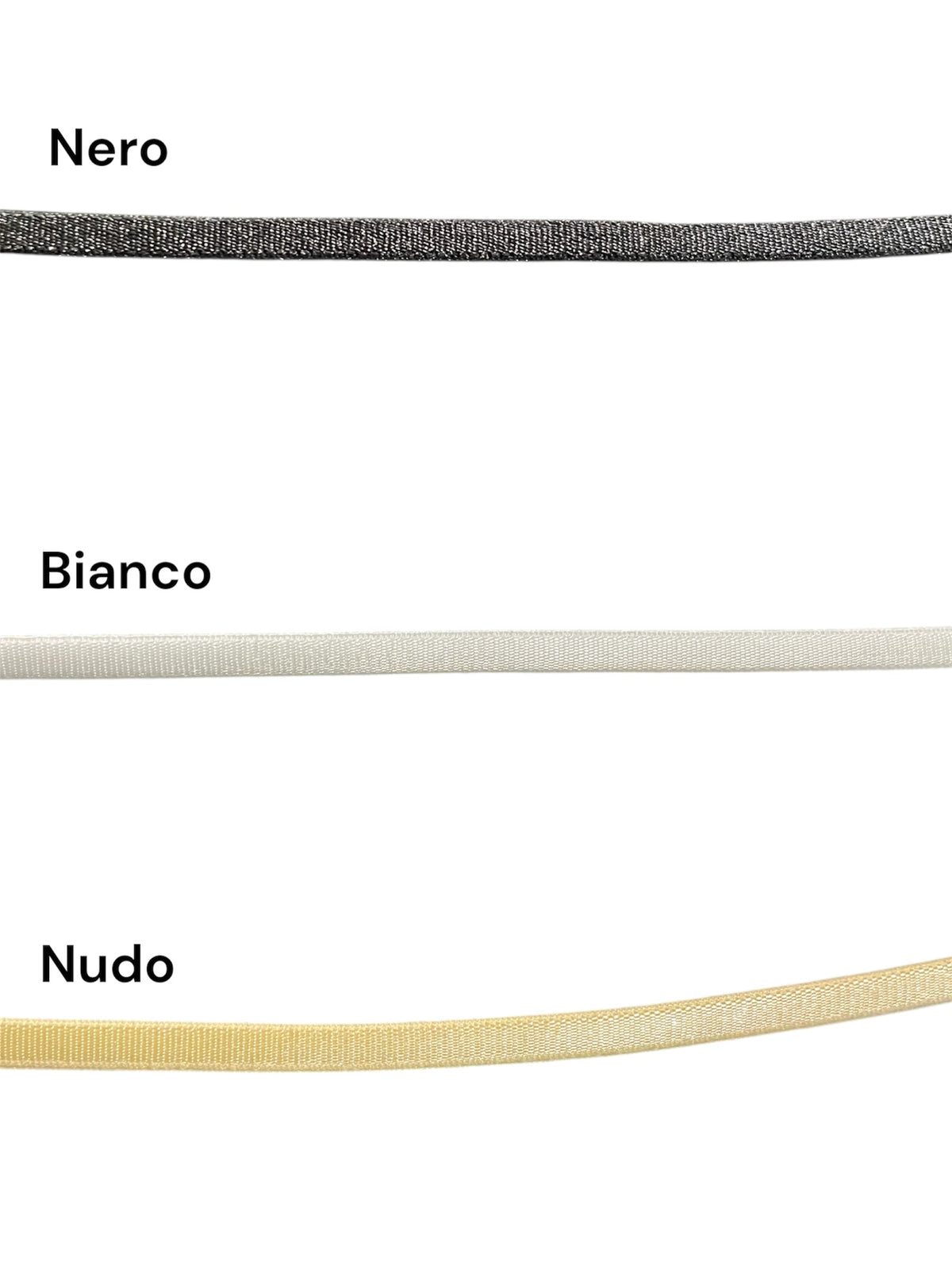 Spaghetto elastico tubolare piatto 3 mm - pacchi da 10mt