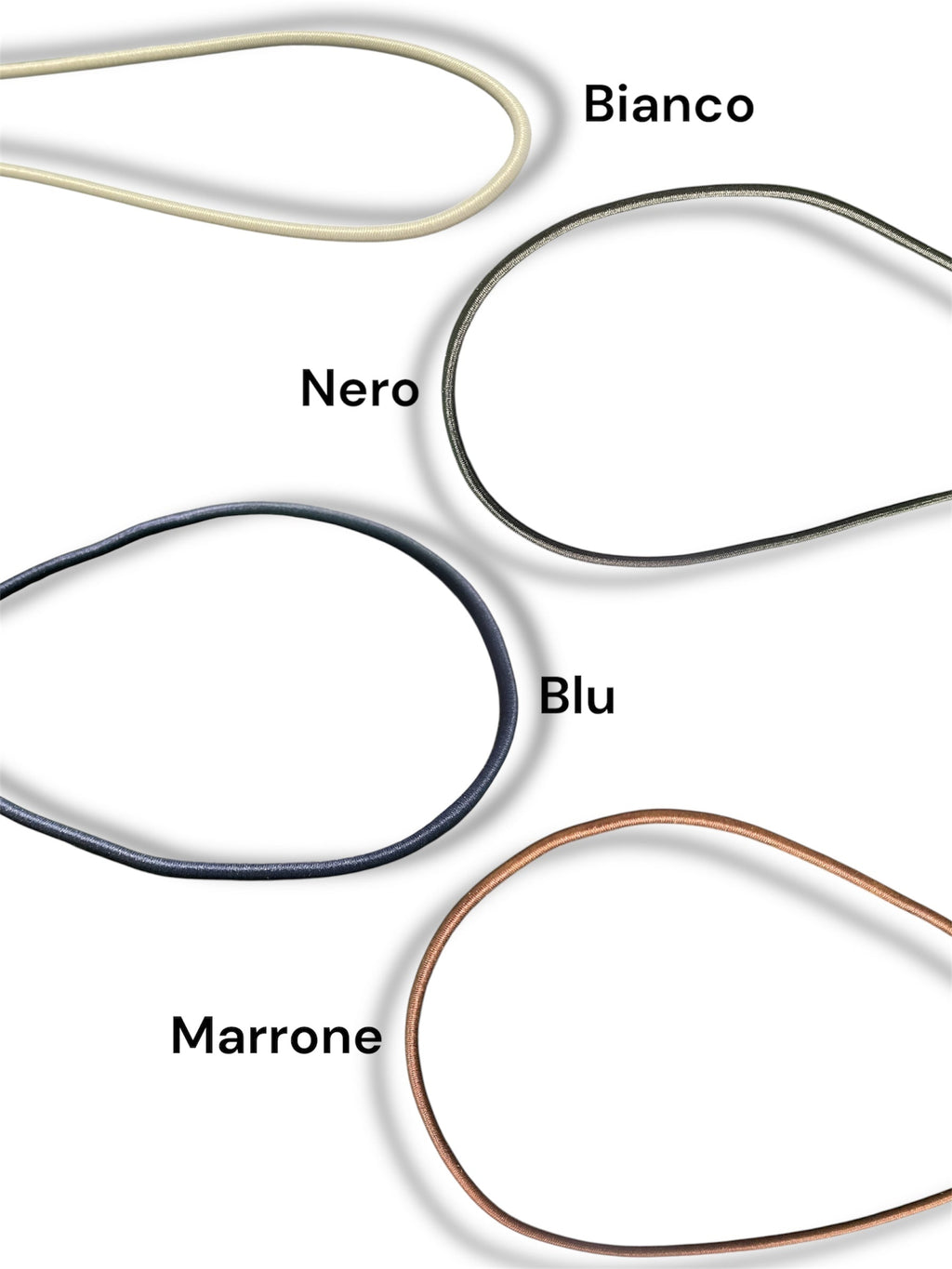 Elastico tubolare 2 mm per coulisse e cappucci - Pacchi da 10mt