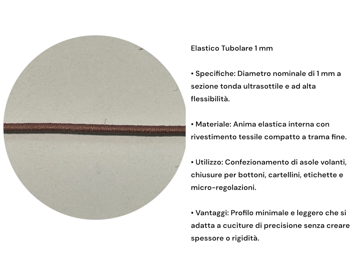 Elastico tubolare 1 mm - rotoli 100mt