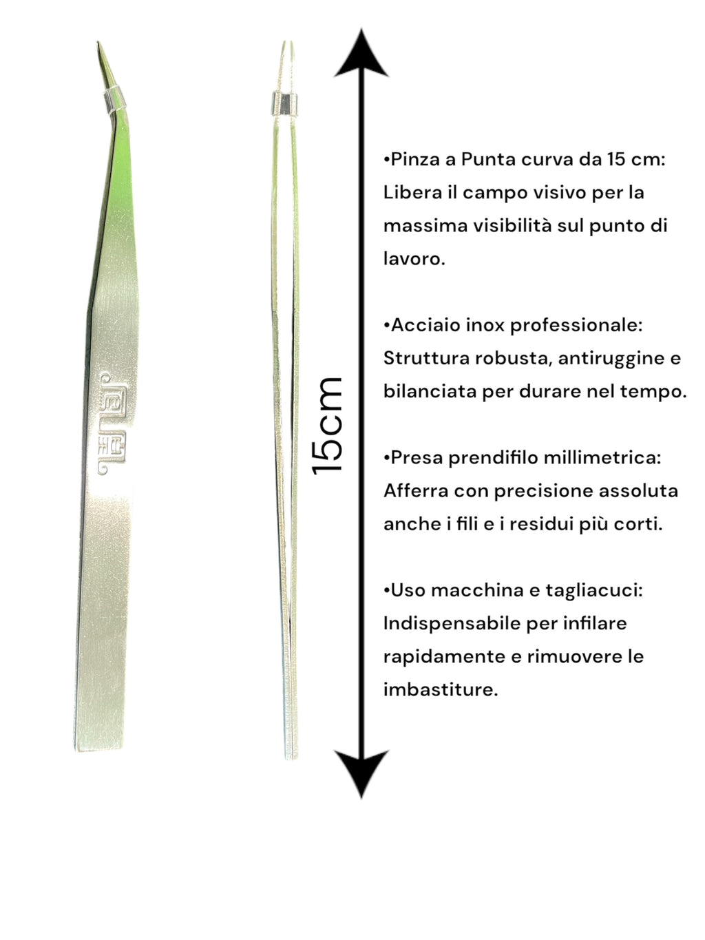 Pinza Prendi-Filo Professionale in Acciaio Inox 15cm