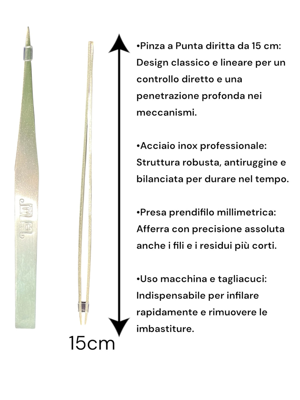 Pinza Prendi-Filo Professionale in Acciaio Inox 15cm