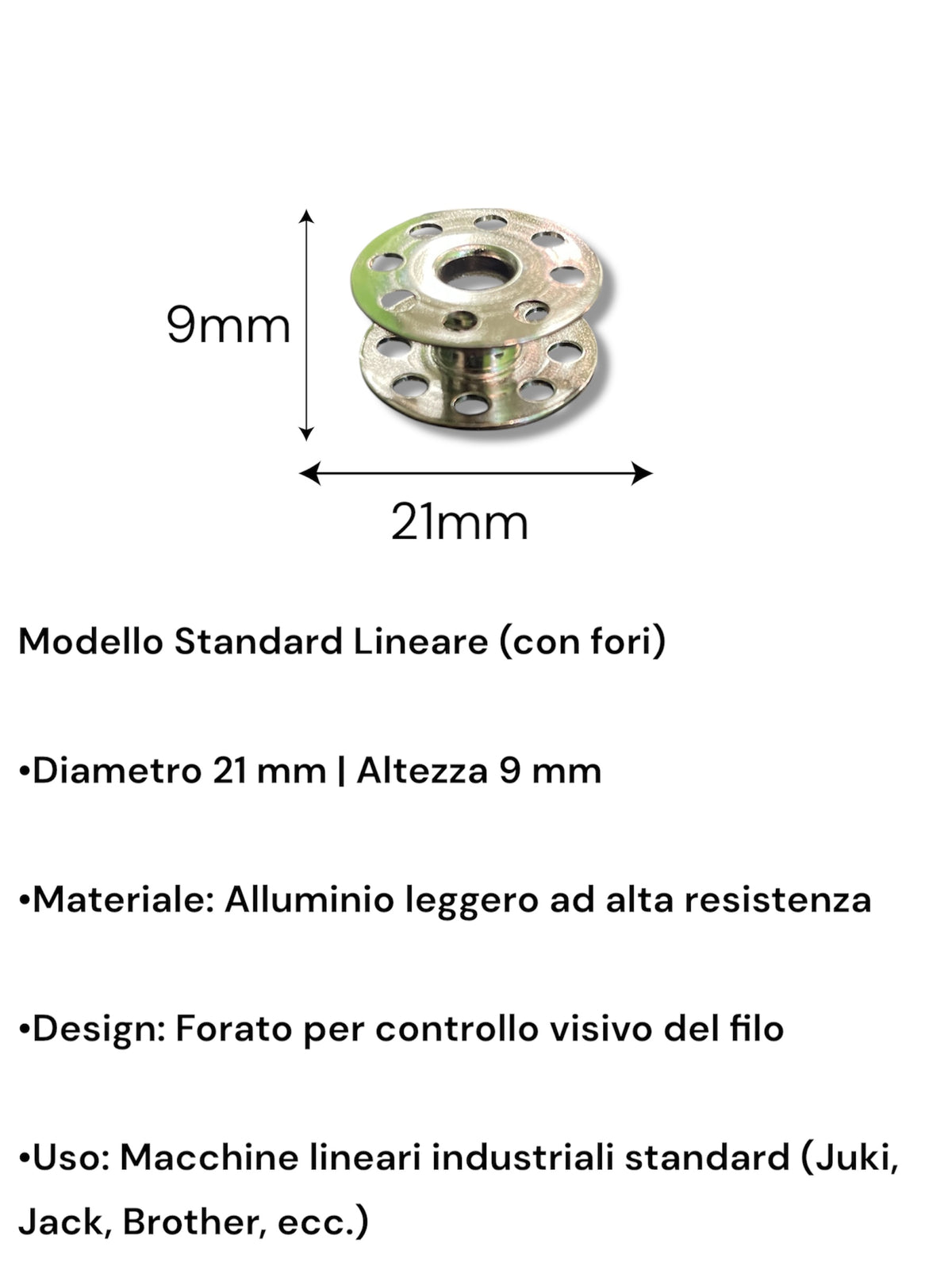 Spoline per Macchine da Cucire Industriali - 4 Modelli: Standard, Adler/Pfaff, Pelletteria Alluminio e Acciaio